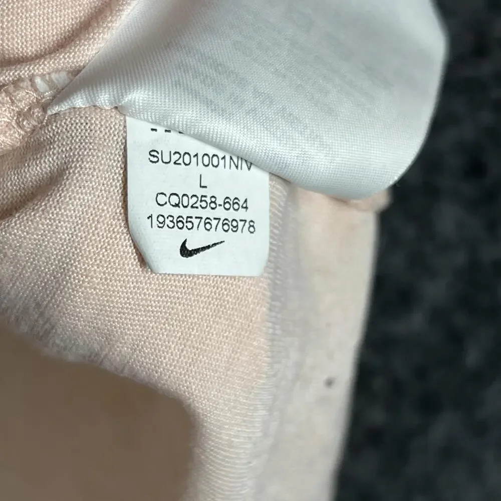 Nike Shirt Womens L Pink Dri-FIT Crew Neck Tagless Cotton Polyester CQ0258-664